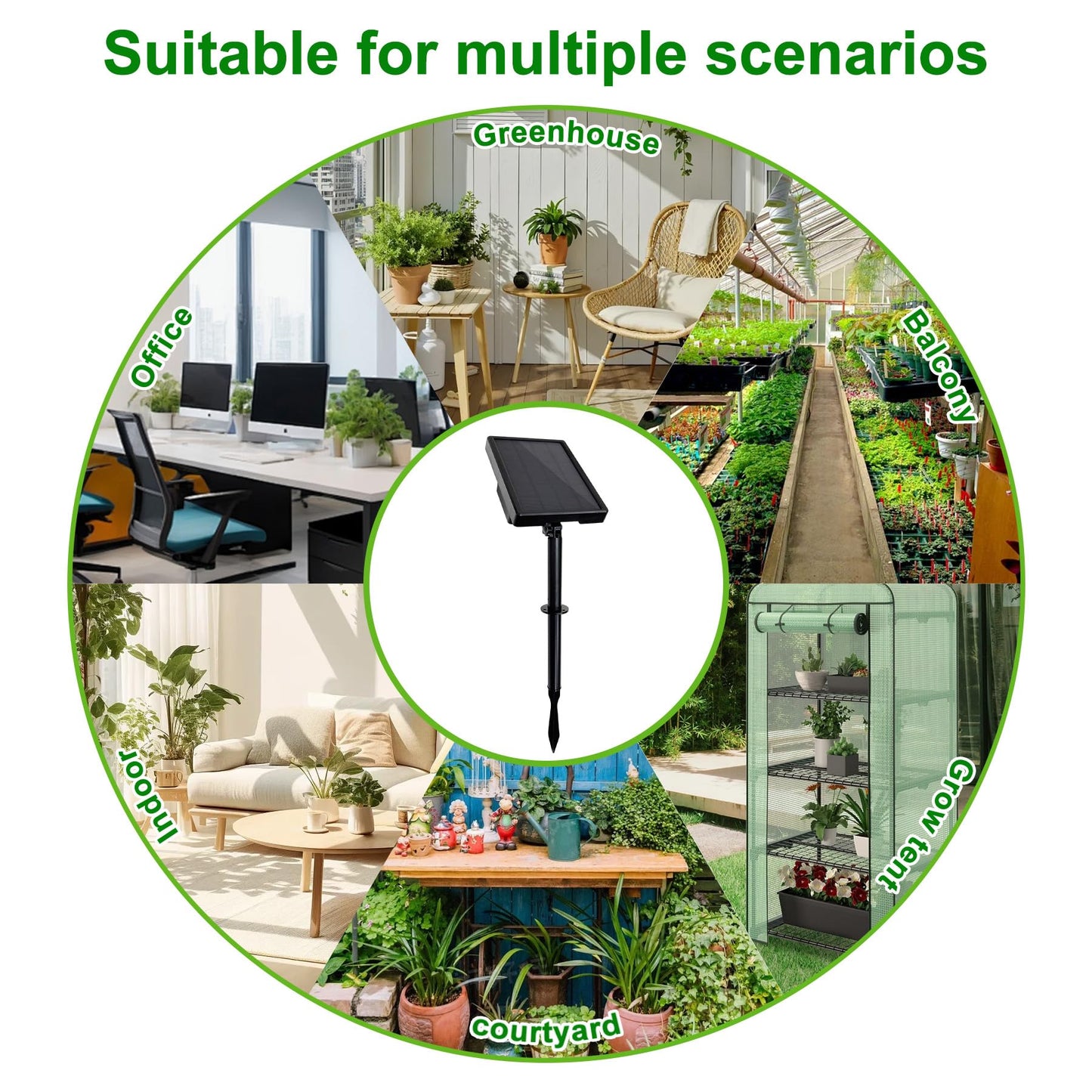 Display and Solar 2 in 1 Automatic Watering System for 15 Pots Plants, Anti-Siphoning Watering Drip Irrigation System Device Kit, Smart Timer & Manual for Indoor Garden Farm Greenhouse Balcony & Patio