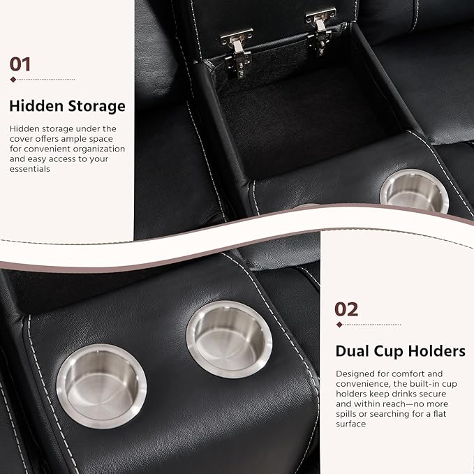ANJ Premium Genuine Manual Reclining Sofa Set, Included Single Recliner Chair