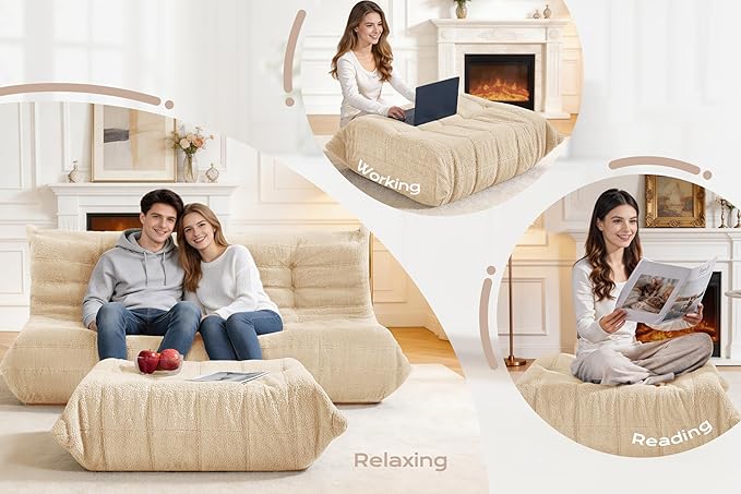 Bean Bag Pouf Ottoman, Foot Stool, Foot Rest