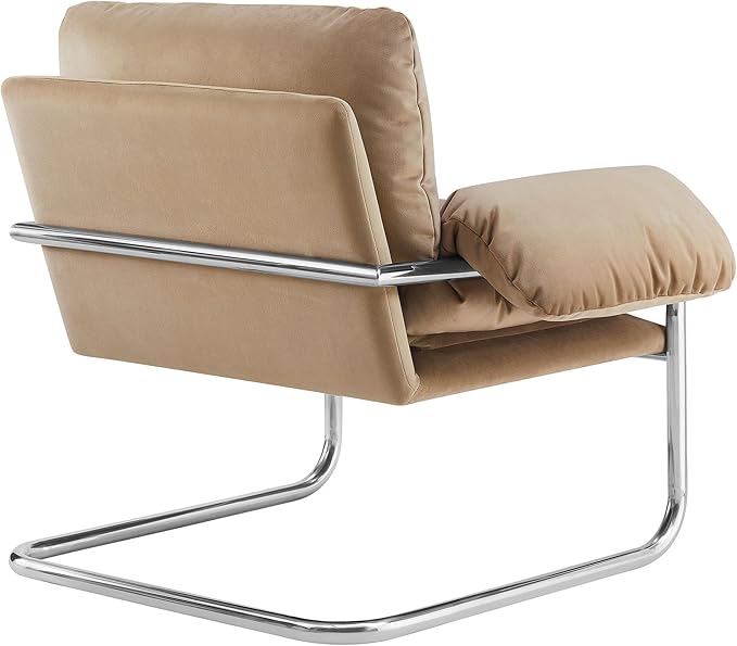 Modway Ansel Performance Velvet Accent Chair in Taupe