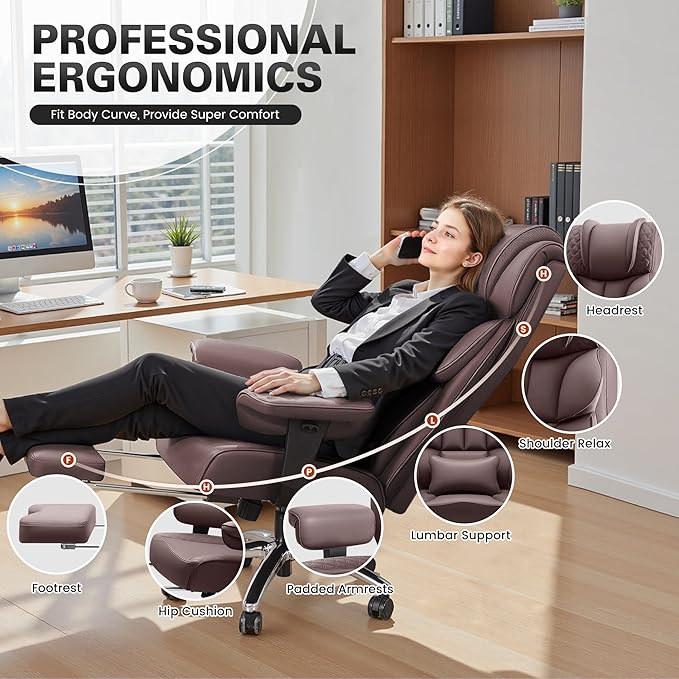 BestGlory Office Desk Chair, Big and Tall Leather Gaming Chair