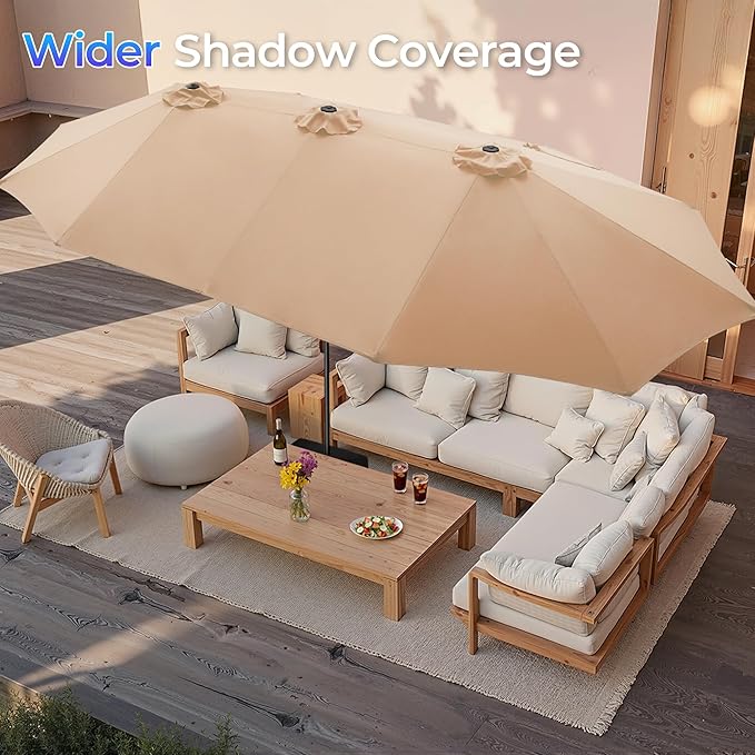SUPERJARE 15FT Outdoor Patio Umbrella