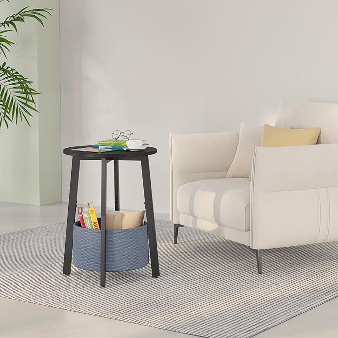 sthmec Small Round Side End Table Set of 2