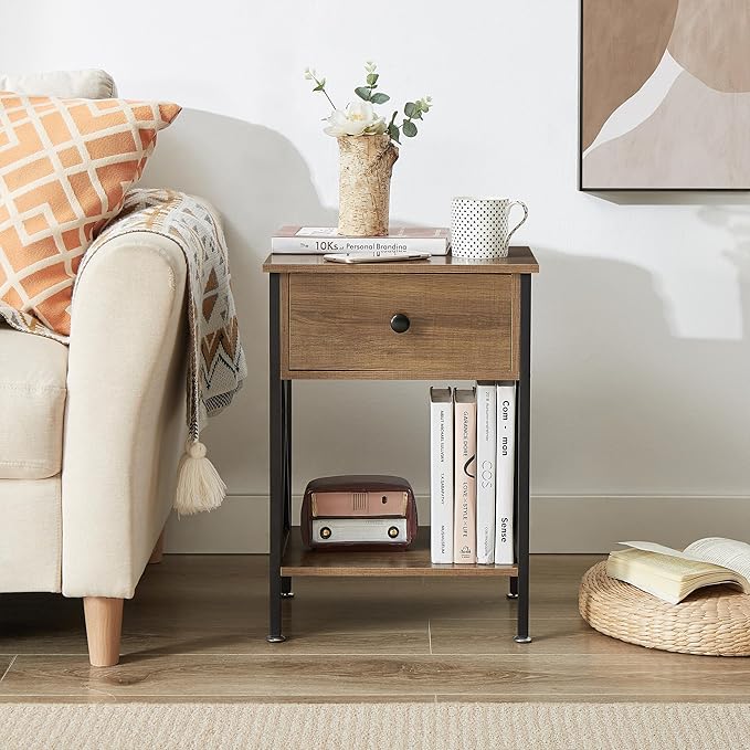 VECELO Nightstands Set of 2, Modern Bedside End Tables, Night Stands