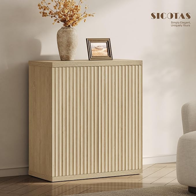 SICOTAS Buffet Cabinet with Storage Accent Sideboard Modern Credenza with Doors