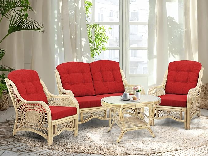 Malibu Lounge Living Accent Armchair Natural Rattan Wicker Handmade Design