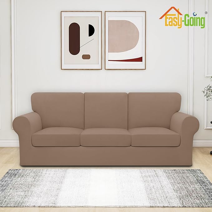Easy-Going 7 Pieces Stretch Couch Cover Washable Sofa Cover Set