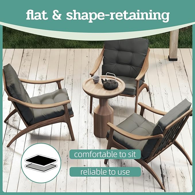 Outdoor Chair Cushion, High Back Soft Seat Pad