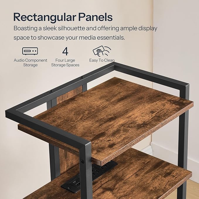 HOOBRO 4-Tier AV Media Stand, Media Console