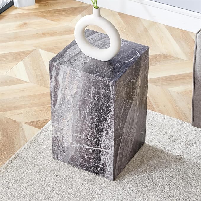 End Table Living Room Table, Faux Marble Sofa Couch Side Table, Bedside