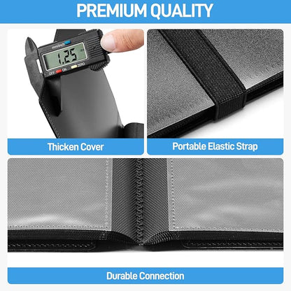 Card Binder, Upgraded 4 Pockets Trading Card Collection Binder for Cards, 160 Pockets Mini Card Book Holder Album - Black