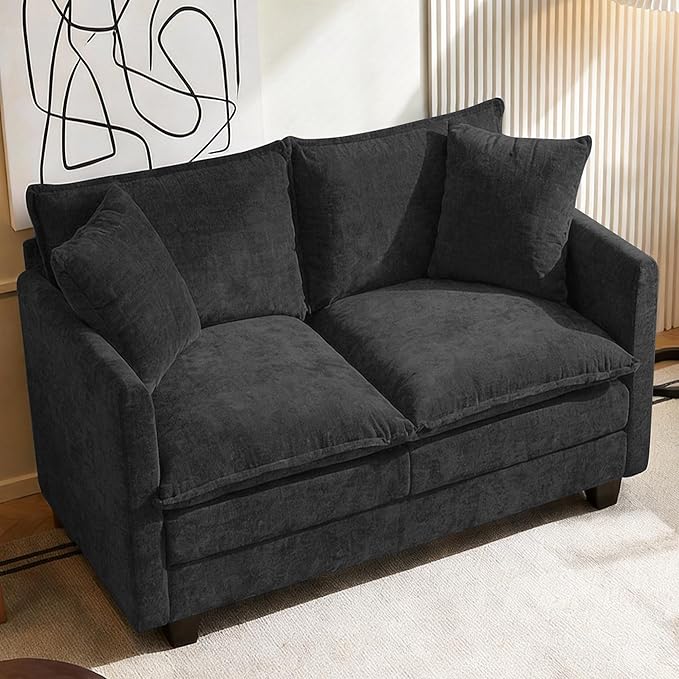 Loveseat Sofa, Comfy Chenille Small Couch