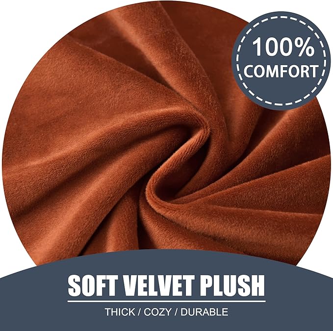Stretch Cushion Cover, Soft Velvet Plush Cushion Slipcovers Loveseat Sofa