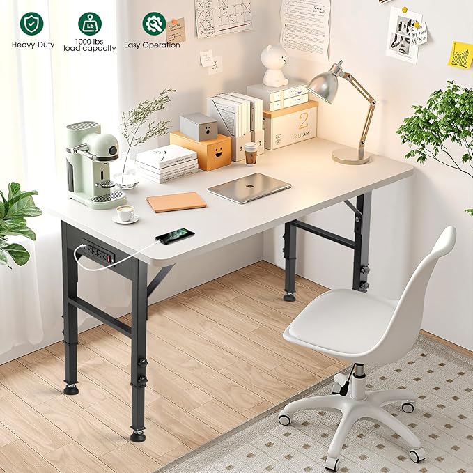 OLBRUS 19.6-Inch Depth Workbench Frame, Height Adjustable 28.5" to 33.8"