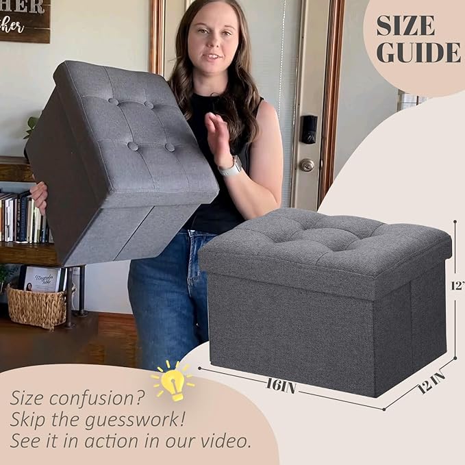 LINMAGCO Ottoman Storage Ottoman