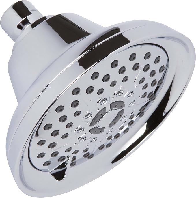 Aqua Elegante Massage Shower Head With Mist - High Pressure Boosting, Adjustable Massaging Rainfall Showerhead For Low Flow Showers With Water Saving Nozzles - 2.5 GPM - Polished Chrome
