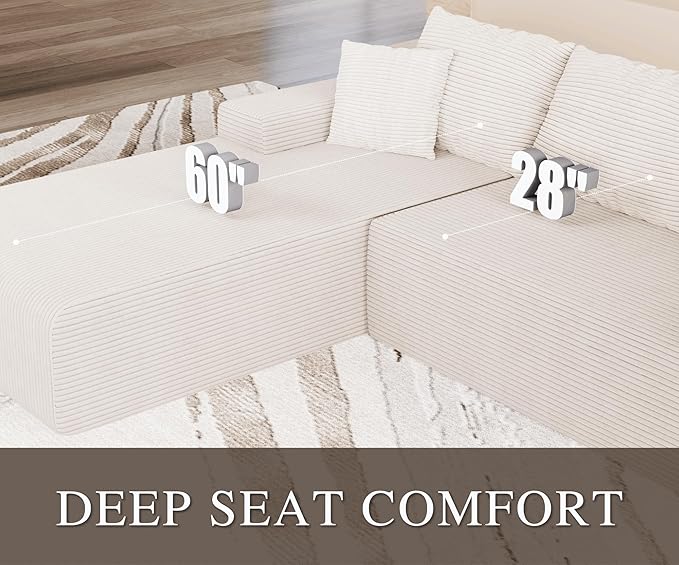 105" Convertible Sectional Couch