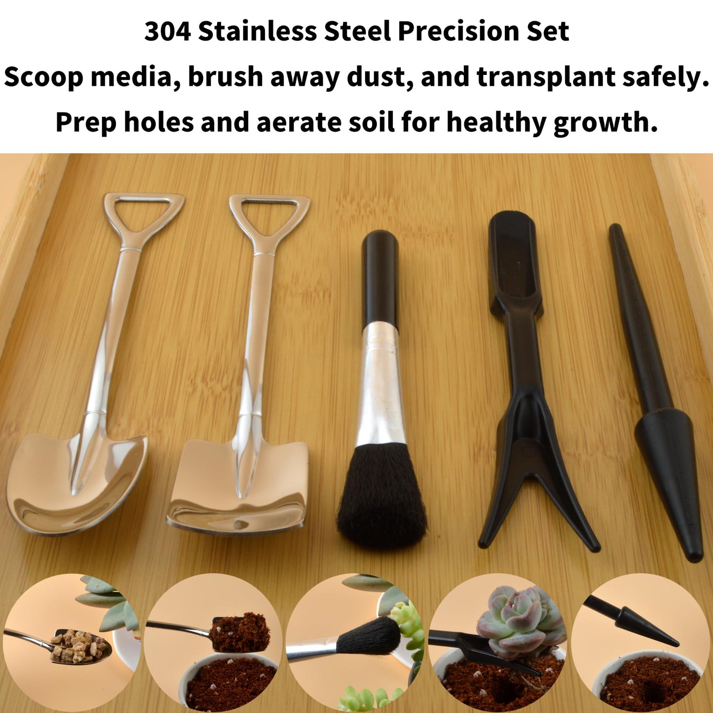 14-Piece Succulent Tool Set with Pruning Shears, Houseplant Repotting Mat & Transplanting Tools for Indoor Care, Miniature Fairy Gardening, Bonsai Cactus Potting - Mini Shovel, Hand Tools Kit with Bag
