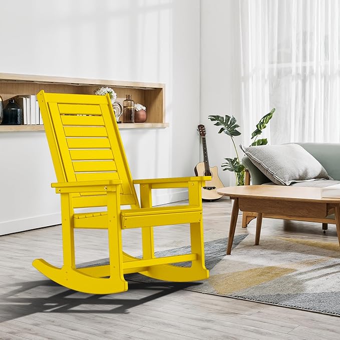 GREENVINES Outdoor Rocking Chairs | Set of 4 | Porch Rocker | HDPE Plastic |