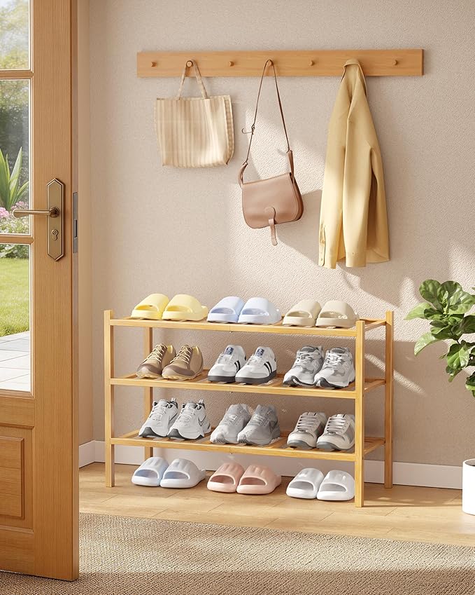 Kitsure Bamboo Wooden Shoe Rack