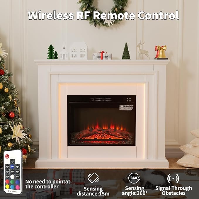 44" LED Lights Electric Fireplace