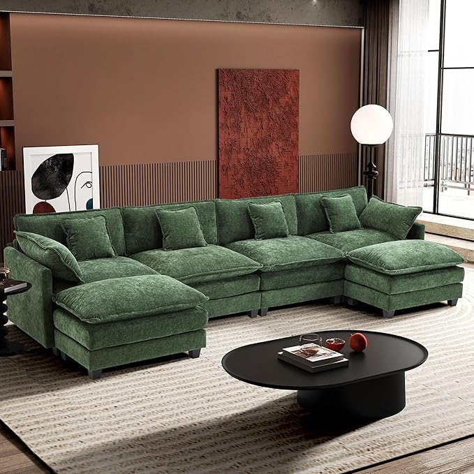 Ihanherry 146" U-Shaped Modern Sofa Modular Sectional Cloud Couch