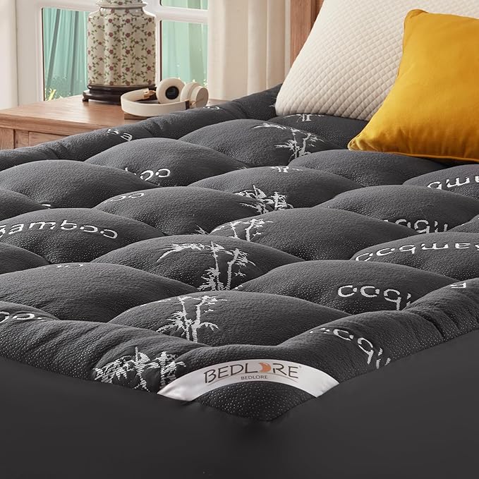 BEDLORE Full Size Mattress Topper Viscose Derived from Bamboo, Thick Pillow Top
