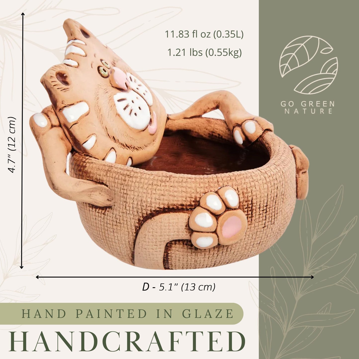 STP GOODS Ceramic Pot, Plant Pots, Modern Decorative Planters for House Plants Indoor Flowers Plants, Cute Flower Pot - Gifts (Cat)
