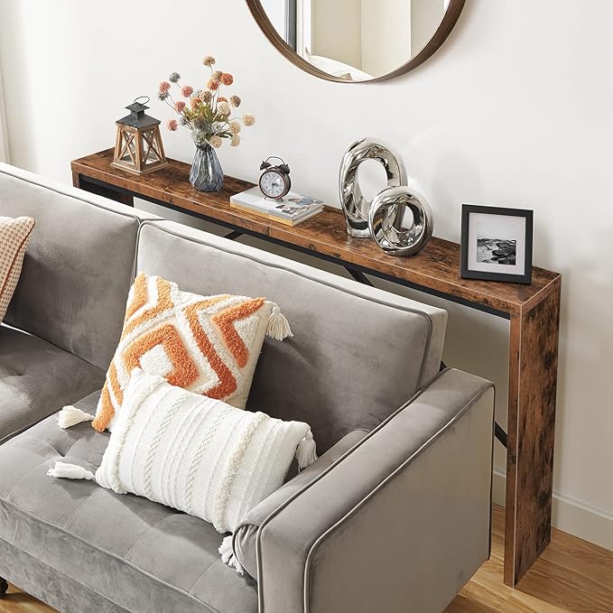MAHANCRIS Console Table, 62.2" Long Sofa Table Behind Couch, Narrow Entryway