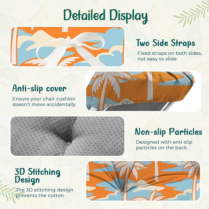Outdoor Chaise Lounge Chair Cushion 75.1 x 22.8 x 4.7 Inches 100% Waterproof