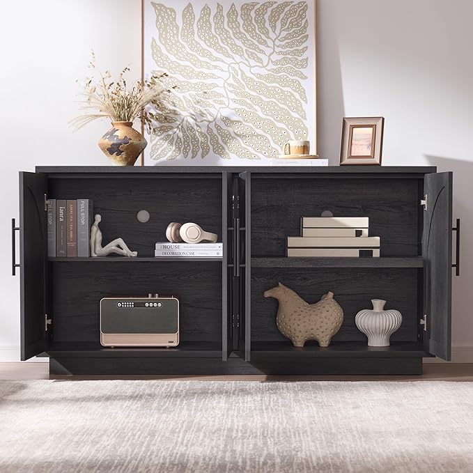 Fatmok Buffet Cabinet with Storage, Wood Media TV Console Table Credenza