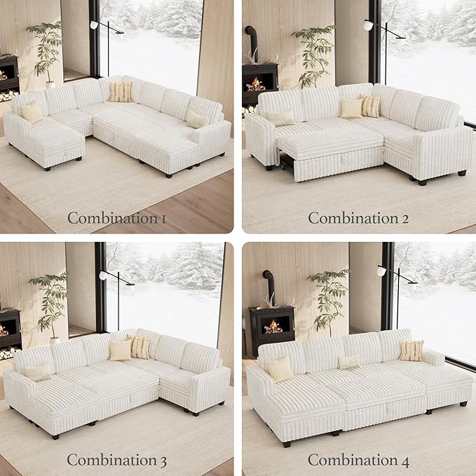 Belffin Corduroy Corner Seat for Modular Sofa Sectional Couches for Living Room