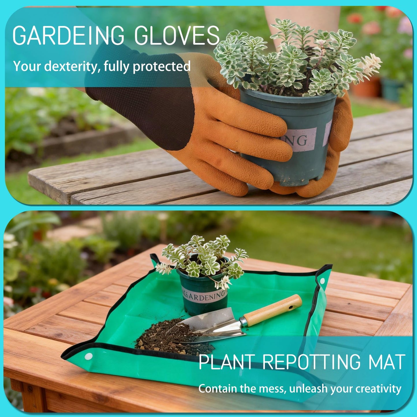 Garden Tool Set, 10 PCS Gardening Essentials, Stainless Steel Garden Hand Tools with Tote Bag, Well-Designed Gardening Supplies Kit Gifts for Women Men Gardeners