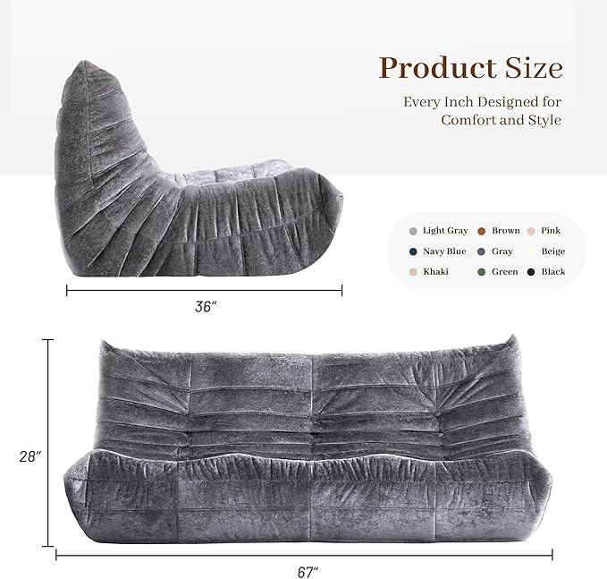 Bean Bag Chair, 3 Seater Fireside Chair, Giant Bean Bag Chairs