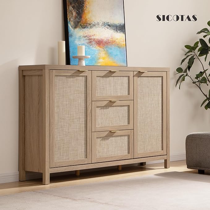 SICOTAS 52" Larger Sideboard Buffet Coffee Bar Cabinet