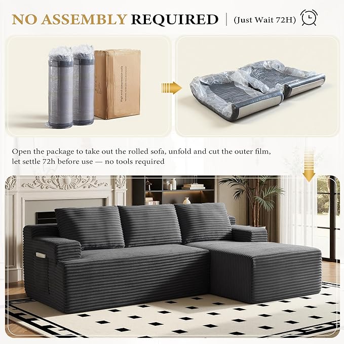 96" Sectional Couches for Living Room Cloud Couch Sofa