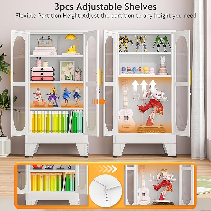 PAOFIN 47" H Locking Display Cabinet
