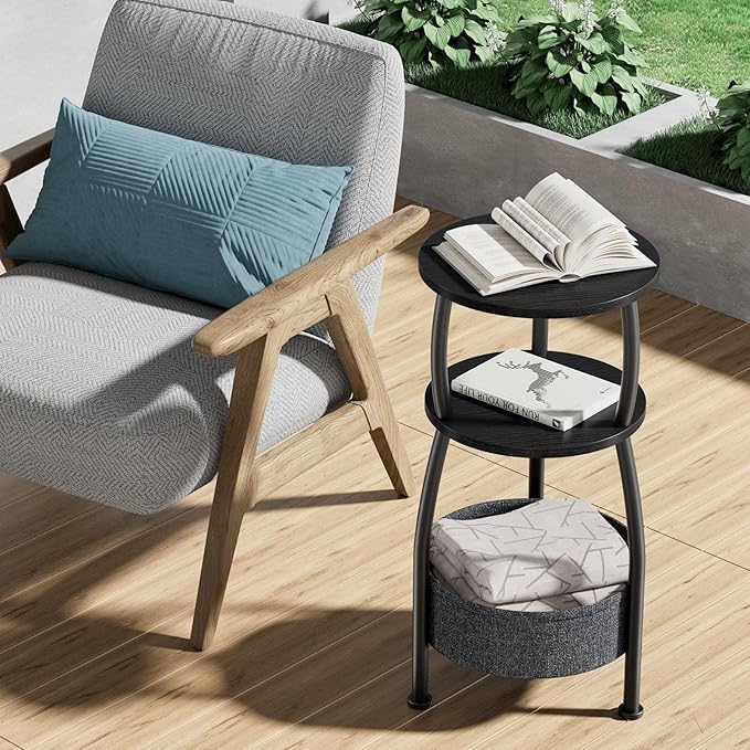 Small Round Side Table for Living Room