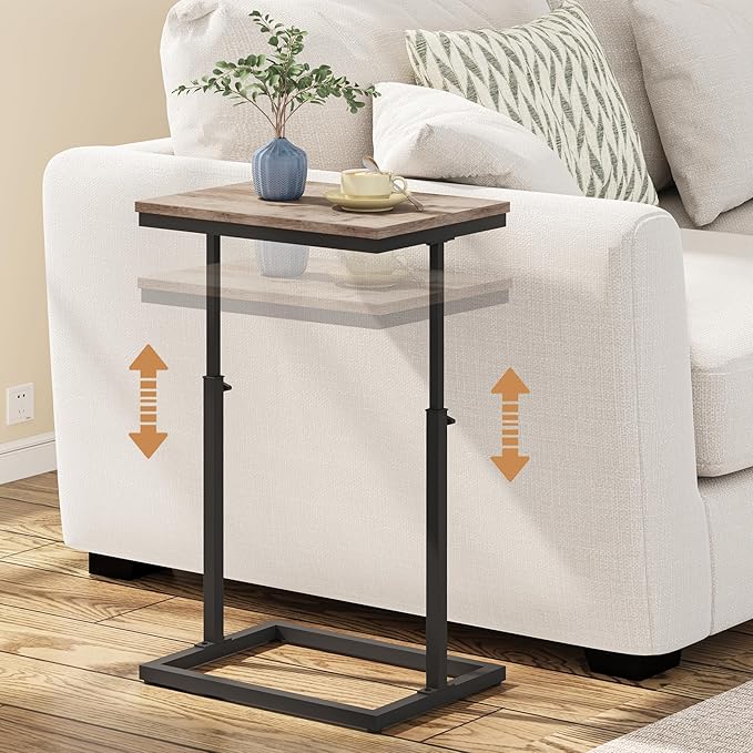 TUTOTAK End Table, Side Table, Tall Couch Table, Sofa Table, Living Room