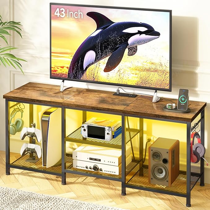 YGEOMER TV Stand for Up to 55 Inch Tvs, Entertainment Center