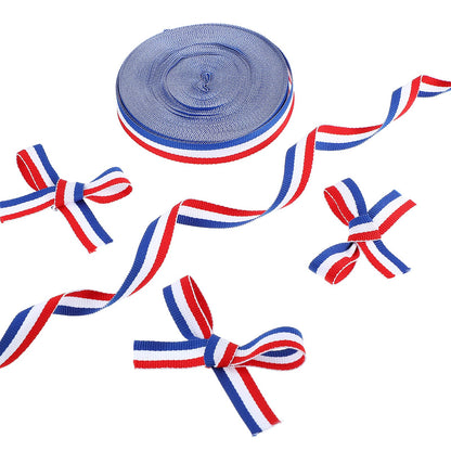 Tenare 100 Pcs Patriotic Gift Cellophane Bags Bulk 4th of July Plastic Red White Blue Flag Treat Goodie Bags 250th Anniversary Treat Goodie Candy Pouches with Ribbon for Independence Day Party Favors