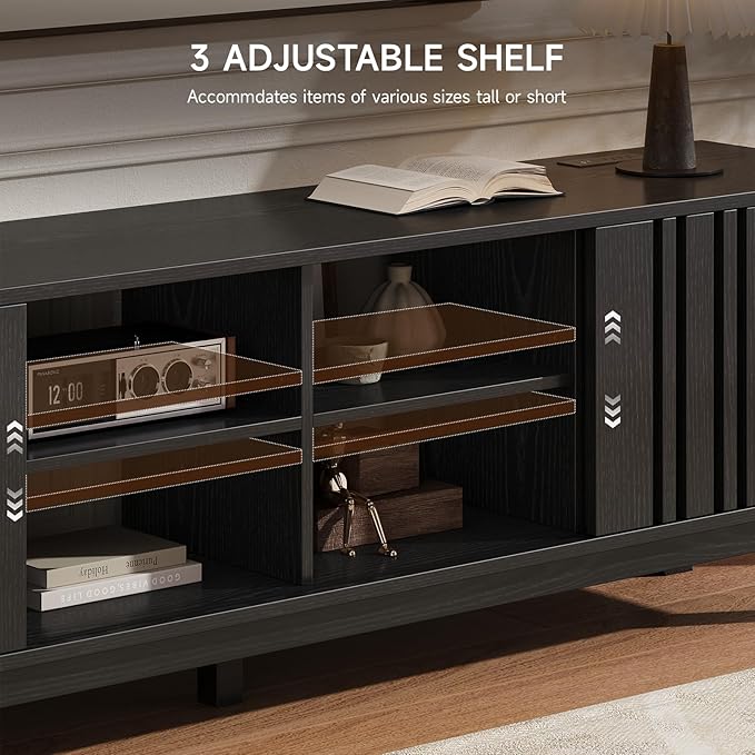 ONBRILL 70-Inch TV Stand for TVs up to 80 Inch, Mid-Century Modern Television