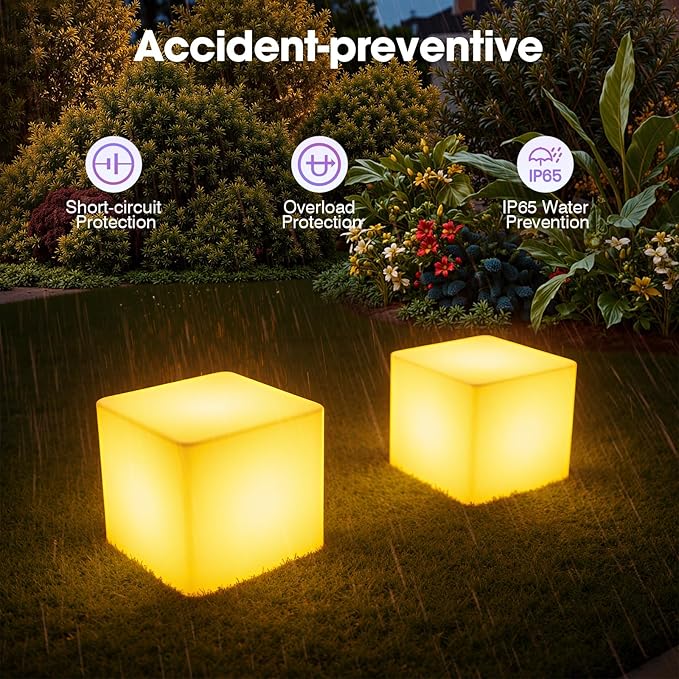 Rechargeable LED Cube Chair, 16 Colors Remote Conctrol Glow Furniture Stool