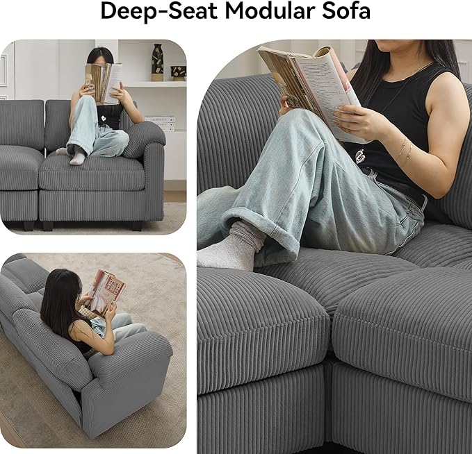114'' V-Shaped Sectional Cloud Couch