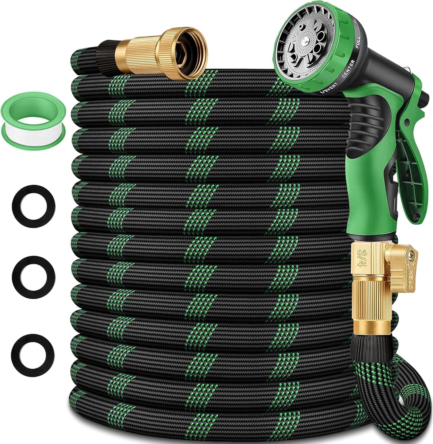 100 ft Garden Hose, Flexible Ultra Lightweight Durable Garden Hose, Kink-Free Water Hose with 10 Function Sprayer - Non-Shrinking Garden Hoses, Easy to Store,All-Weather, Car Washing Pipe Garden Hoses