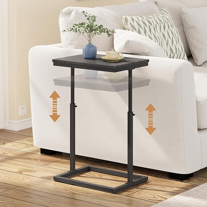 TUTOTAK End Table, Side Table, Tall Couch Table, Sofa Table, Living Room