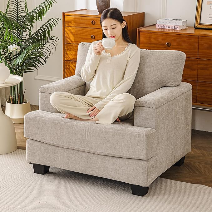 Oversized Living Room Chairs Set of 2, Comfy Accent Chair