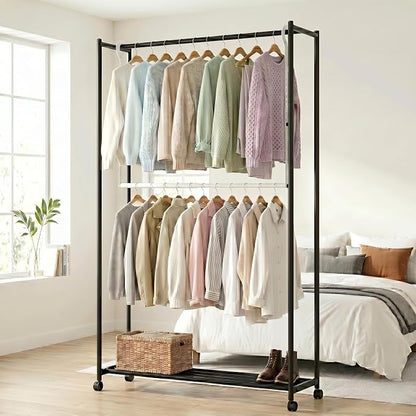 OPKING Double Hanging Closet Rod Extenders Adjustable Width & Height Space-Saving, White