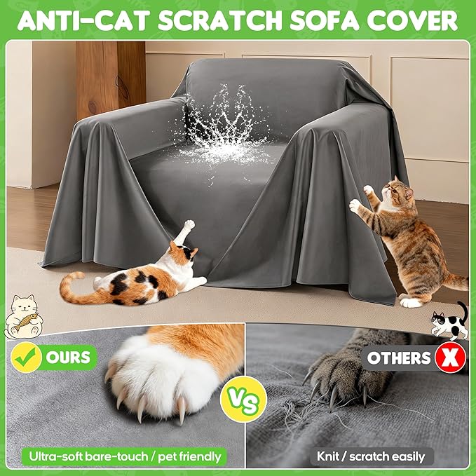 Couch Cover, Cat Scratch Resistant Sofa Cover, Waterproof Sofa Cover, Heavy