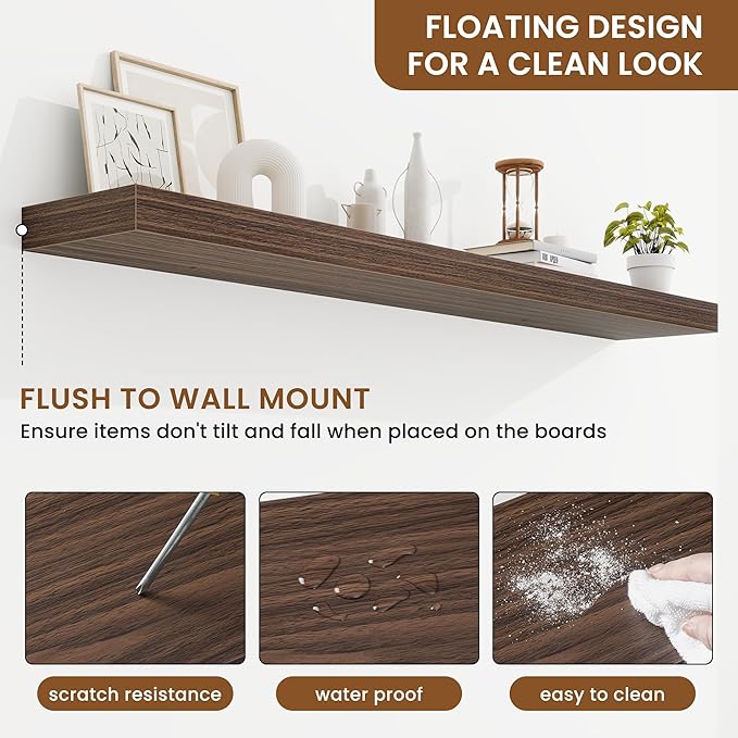 fuqing Floating Shelves for Wall, Wall Mounted Wood Floating Shelf